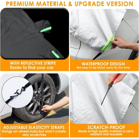 Housse de pare-brise de voiture - pour SUV, housse de pare-brise protection universelle Housse de voiture antigel pliable à 3 couches pour la protection contre le gel, la neige et la glace