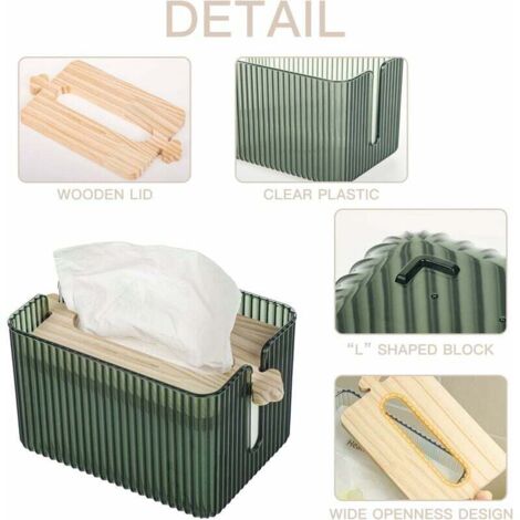 Boîte à Mouchoirs Décorative Avec Couvercle - Distributeur Pratique - Pour Salon, Salle De Bain - Design Rayé