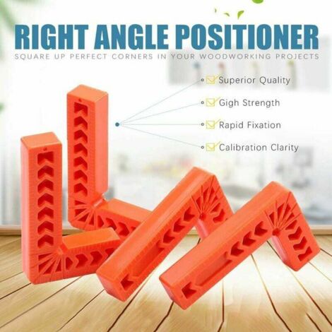 HAIMAYEE Lot De 4 Serre-Joints D'Angle 90° Réglables – Pinces Menuiserie à Une Main Pour Bois, Métal, Verre