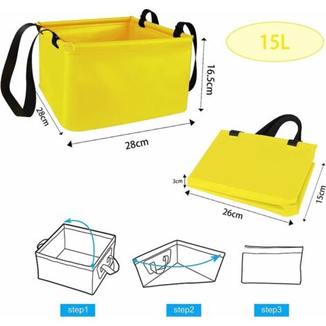 Bassine Pliable Relaxdays 9L - Trou Évacuation Pour Camping