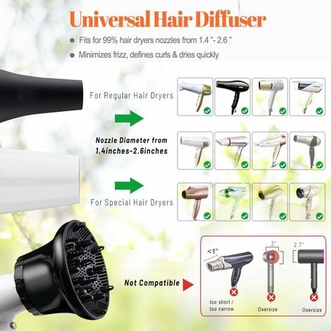 Diffuseur accessoire sèche-cheveux universel - Universel avec silicone pour  boucles