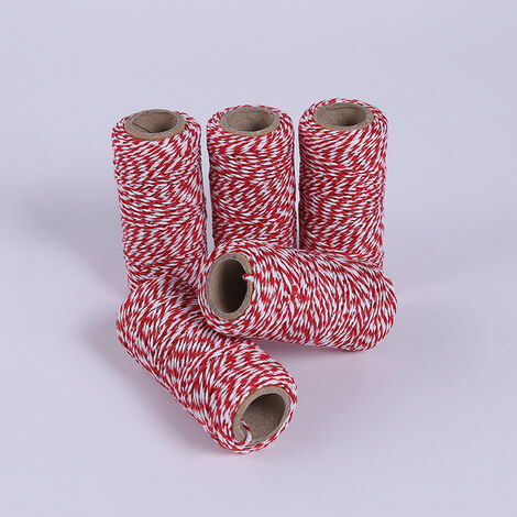 6 Rouleaux Ficelle De Coton Colorée 100m X 2mm - Ficelle Pour Emballage Cadeau, Macramé Et Bricolage