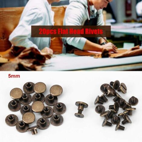 Lot de 20 rivets en cuir à double capuchon Rivet Chicago Vis de reliure ...