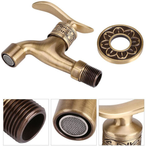 YOYIAG Robinet De Jardin Vintage : Robinet En Alliage De Zinc Sculpté Dragon Robinet De Jardin Antique, Robinet Mural Mural 1/2 Pouce Robinet De Jardin, Robinet De Lavabo Pour Salle De Bain