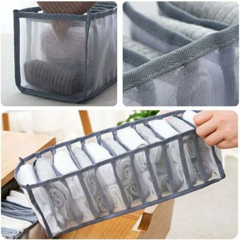 Bo?�tes de rangement pour sous-v??tements(gris), bo?�te de rangement pliable pour chaussettes 