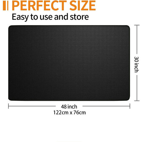 Tapis Anti-feu 100x80 Cm - Ignifuge Jusqu'à 1000°C, Antidérapant, Pour Poêle à Bois, Barbecue, Protection Sol