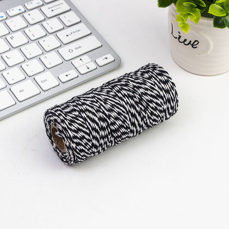 Ficelle Coton Bicolore Vert Clair Et Blanc 25 M X 1;5 Mm Ref 3373