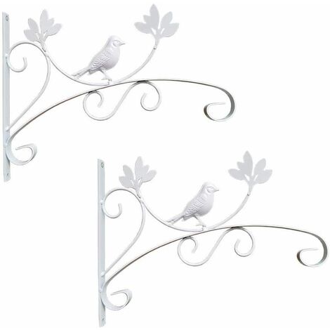 Crochets Pour Plantes Suspendues - Lot De 2, Métal Blanc, 20,3 X 25,4 Cm, Avec Vis Et Chevilles, Pour Paniers, Lanternes, Décorations - 11