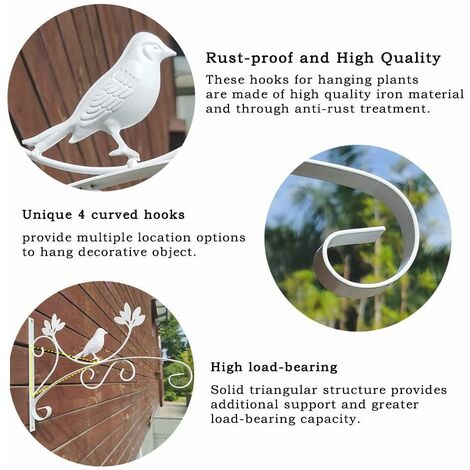 Jardinières Suspendues Pot De Fleurs Mural Avec 2 Crochets Bac à Fleurs