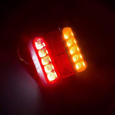 2 pièces feux arrière de remorque 26 LED 12 V feux arrière clignotants feux stop réflecteurs feux de plaque d'immatriculation IP67 étanche multifonction remorque camion caravane van bateau