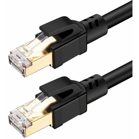 Cable - Black CAT6a Ethernet Cable 5m - Connectique TV/Hifi/Video