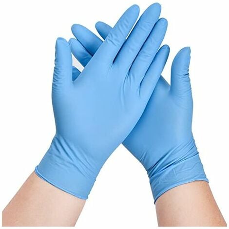 Taille L) 100 paquets de gants jetables en nitrile, bleus, gants jetables,  gants de cuisine, gants