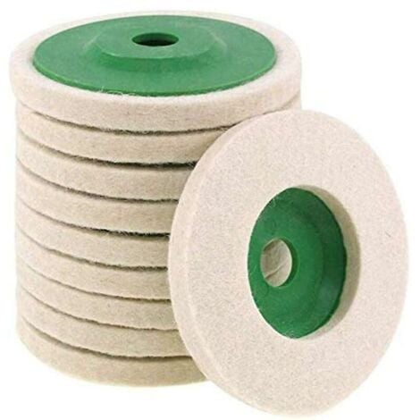 Vert - 10 disques de polissage en feutre de laine pour meuleuse d'angle,  10cm/10mm