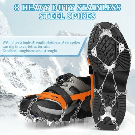 Crampons antidérapants à 12 dents pour la neige, chaussures d'hiver,  Crampons de Traction - AliExpress