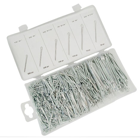 Lot De 1000 Goupilles Fendues (cotter Pins) – 6 Tailles, Acier, Pour Fixations Et Verrouillages