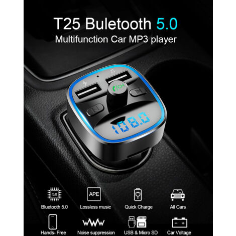 12€72 sur Transmetteur FM sans fil Bluetooth 5.0 Adaptateur MP3