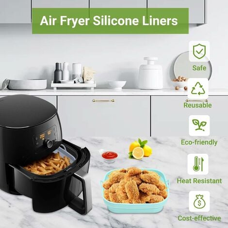 Moule Air Fryer, 2 Pièces Silicone Air Fryer, Moule Silicone Air Fryer,  Pliable Air Fryer Silicone
