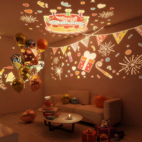 LED Lampe 360° Rotation 8 Chansons 6 Films de Projection 4 Couleurs Mode Cadeau Noël Anniversaire Veilleuse Enfant Etoile Projecteur, Veilleuse Bébé Musicale et Lumineuse Rechargeable