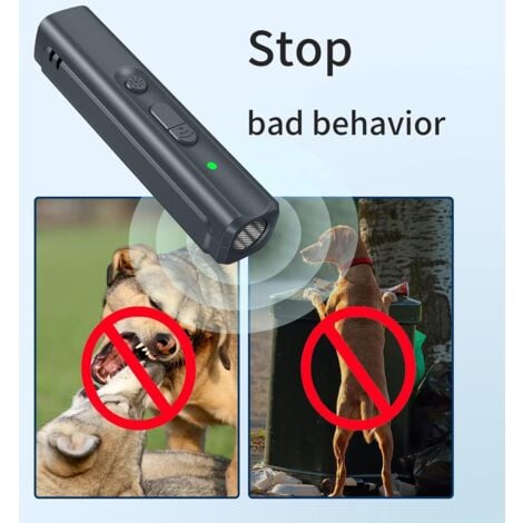 USB LED repoussant, Répulsif à ultrasons pour Chien Dispositif de Conduite de Chien Rechargeable  Dresseur de Chien Portable Dispositif Anti-aboiement avec lanière à indicateur