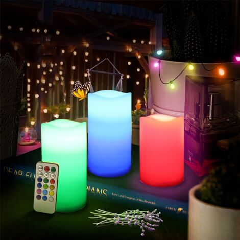 SWANEW Bougies LED Lot de 5 de différentes tailles avec télécommande  Lumière LED vacillante Bougie chandelle