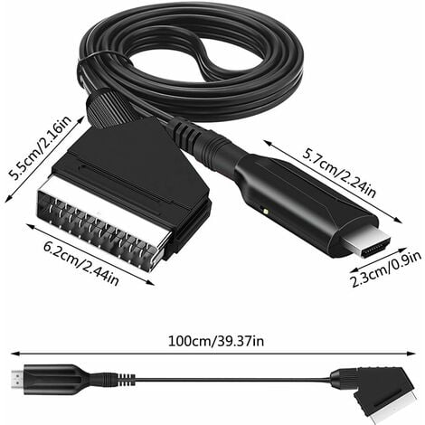 Convertisseur Péritel vers HDMI - Entrée : Péritel femelle Sortie