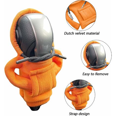 orange Pommeau de levier de vitesse à capuche, couverture de levier de  vitesse, housse de levier
