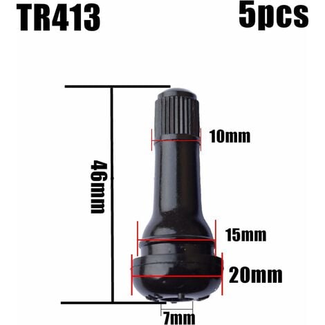 TR413 Noir(5 pièces) Valves de Pneu,Capuchon de Valve Auto,Valve