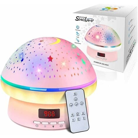 Veilleuse Bébé Projecteur Ciel Etoile,Veilleuse Enfant avec 8 Couleurs,Veilleuse BéBé Rotation 360° Led Dimmable avec Télécommande Veilleuse Lampe,Projecteur Enfant pour Bébé Fille Noël Cadeau