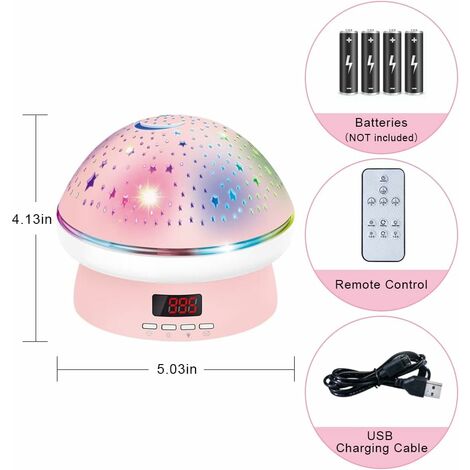 Veilleuse Bébé Projecteur Ciel Etoile,Veilleuse Enfant avec 8 Couleurs,Veilleuse BéBé Rotation 360° Led Dimmable avec Télécommande Veilleuse Lampe,Projecteur Enfant pour Bébé Fille Noël Cadeau