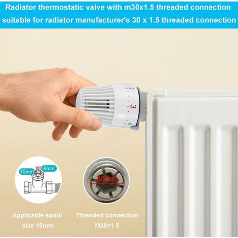 4 Pcs Radiateur Tête Thermostatique, Trv M30 X 1.5 Tête de thermostat de  radiateur, Radiateur Vanne thermostatique, pour la maison et le bureau