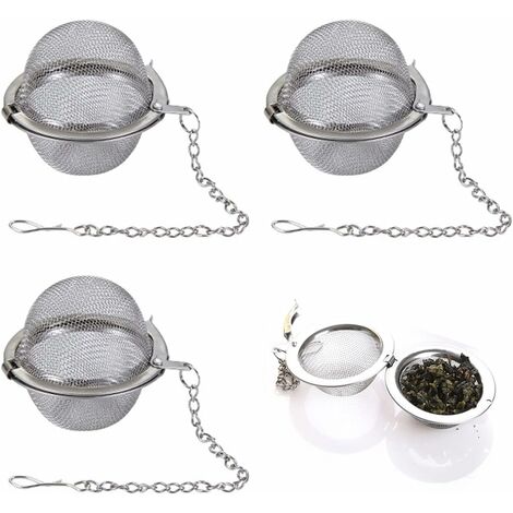 Set De 3 Boules à Thé Avec Manche Long Feluxor - Acier Inoxydable 304, Filtres Fins Et Larges - Pour Thé, épices