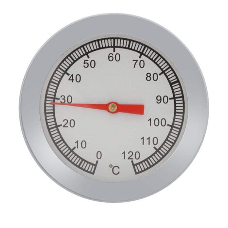 Thermomètre à Cadran Pour Barbecue, Four, Poêle à Bois – Acier Inox, Sonde 5,6 Cm, Plage 0-120°C, Installation Facile