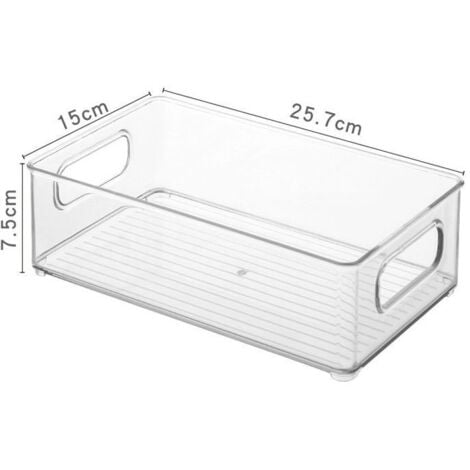 4 Boite Rangement Frigo avec Couvercle, sans BPA Organisateur Frigo en Plastique, Transparent Empilable Organisation Frigo pour Cuisines, Réfrigérateur, Armoires