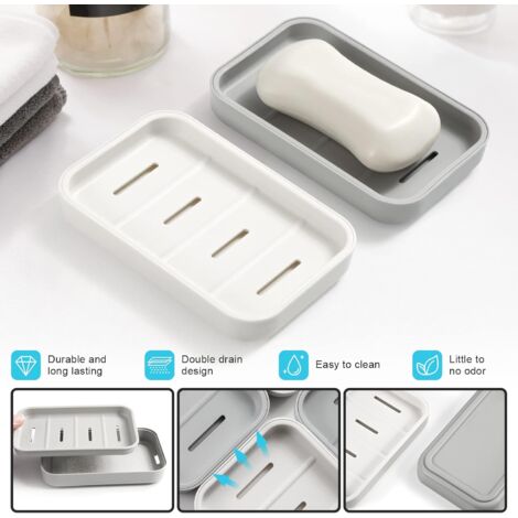 AWAVM 2 PCS Porte-Savon, Porte-savon En Silicone, Douche, Avec