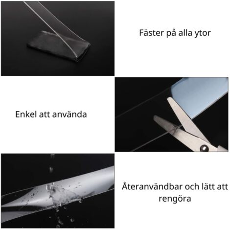 1Pièces Nano Tape Transparent Double-adhésif en Plusieurs Longueurs 1M