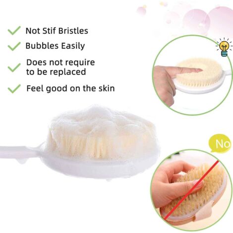 Brosse De Bain Long Manche 44 Cm HORJOR - Pour Le Dos, Nettoyage Et Exfoliation