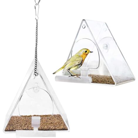 Mangeoire à oiseaux, mangeoire à oiseaux suspendue extérieure, adaptée au jardin extérieur, mangeoire triangulaire