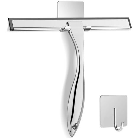 Vinabo Tire d'eau de Douche, essuie-Glace pour Douche, Douche avec Crochet, sans Halos, pour fenêtres, Murs de Douche et miroirs, en Silicone, 21 cm, Blanc Vinabo Tire d'eau de Douche, essuie-Glace pour Douche, Douche avec Crochet, sans Halos, pour fenêtres, Murs de Douche et miroirs, en Silicone, 21 cm, Blanc