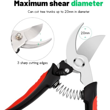 Secateur De Jardin, 3PCS Sécateurs Et Ciseaux De Jardinage