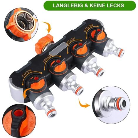 Zocipro Robinet Double Sortie 2 Voies En Laiton, Pour 2 Appareils/Tuyaux D' Arrosage, Distributeur D'eau 2 Voies 3/4" Avec Robinet à Bille Pour Régler Et Couper Le Débit D'eau