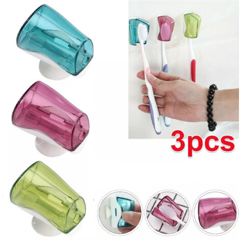 Porte-brosse à Dents Mural à Ventouse, Support De Rangement Pour Brosse A Dents Sans Perforation Pour Salle De Bain A Domicile Noir 86195087