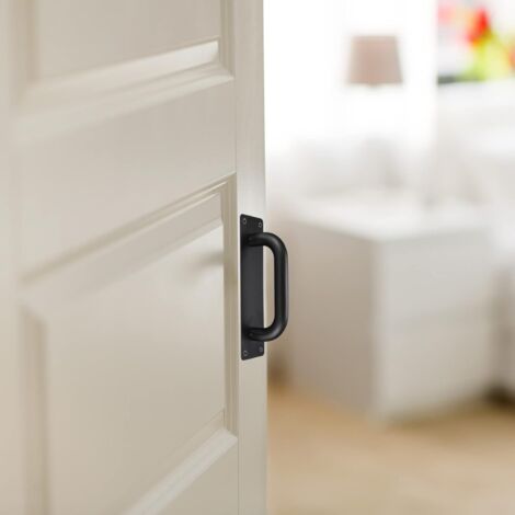 Poignées de Porte Coulissante, Poignées Traction de Porte Armoire Acier Inox avec Plaques pour Grange, Porte en Bois, Jardin Extérieure - 200x65 mm