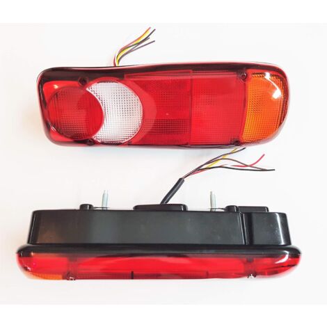 Lot De 2 Feux Arrière Avec Lampe Plaque D'Immatriculation Pour Camion, Remorque, Tracteur - 5 Fonctions 12V 24V Universel