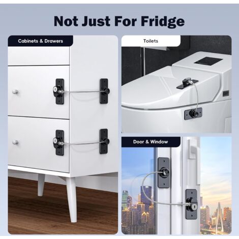 2 Pcs Serrures De Réfrigérateur Avec Clés Pour Enfants, Tout