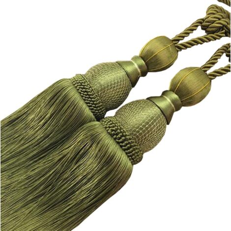 Lot De 2 Embrasses De Rideaux à Pompons Faites à La Main En Corde Dorée Pour Rideaux, Draperies, Embrasses Décoratives De Rideaux De Ferme, Supports De Rideaux De Fenêtre