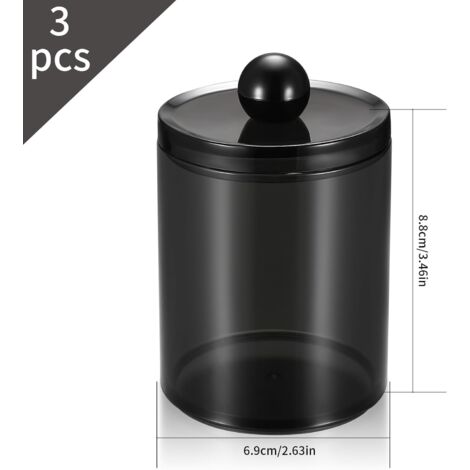 3 Pièces Boîte de Rangement à Coton Tige, Distributeur Coton Demaquillant, Boite a Coton, Porte Coton Tige, pour salon, chambre - Bricolage