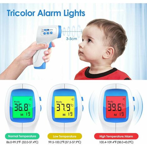 Pistolet thermomètre infrarouge numérique sans contact avec écran LCD pour  front adulte et bébé