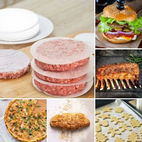 500 feuilles de papier antiadhésif, diamètre 12,5 cm, papier à steak déchiqueté, plaque à burger