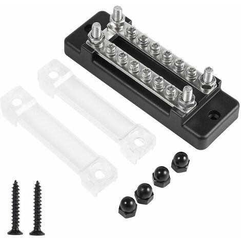 Bloc De Distribution Énergie 2 Pièces - Bornier Nylon/Laiton Pour Bateau, Camping-Car