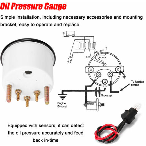 Jauge De Pression D'Huile Nimoa - 52 Mm, 12V - Pour Voitures General Motors Et Autres Modèles